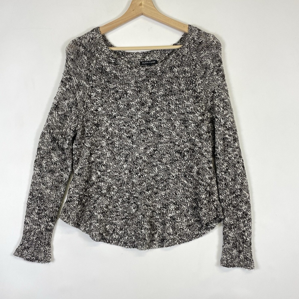 Eileen Fisher Sweater Womens XS Brown White Marled Linen Blend Coastal